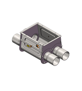 CAJETIN FM TANDEN DOBLE SALIDA 90MM (INOX)